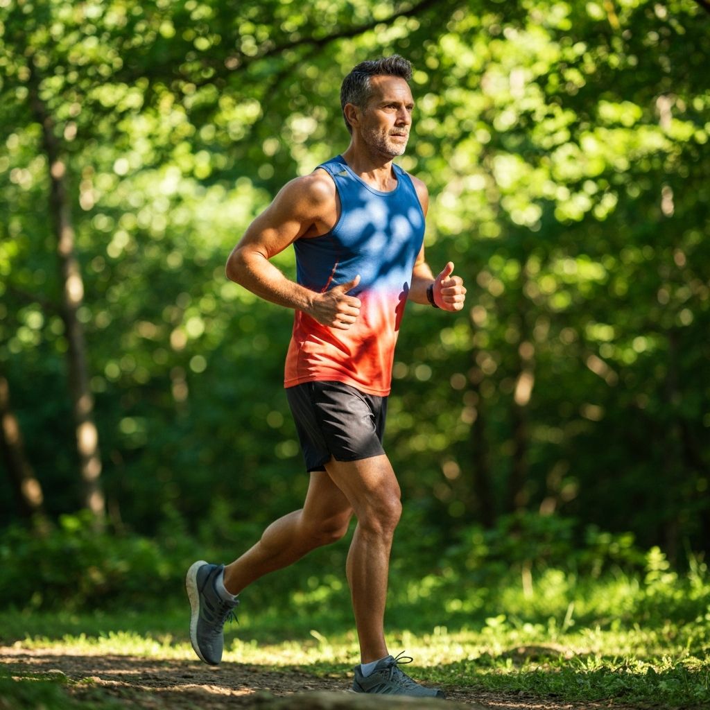 Active man over 50 living healthy lifestyle